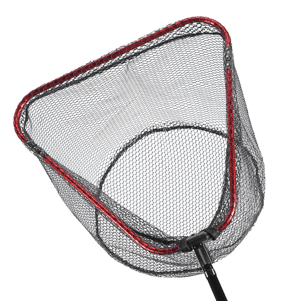 Aluminum Alloy Fishing Net Collapsible Fishing Net Fishing Trips Aluminum Alloy Hoop Coated Nylon Netting Convenient To Carry