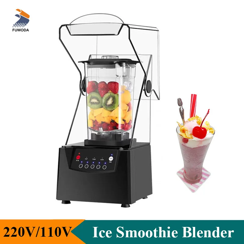 220V 110V New Soundproof Ice Blender Mixer Multifunctional Smoothie Fresh Fruit Juice Machine Ice Crushing Machine