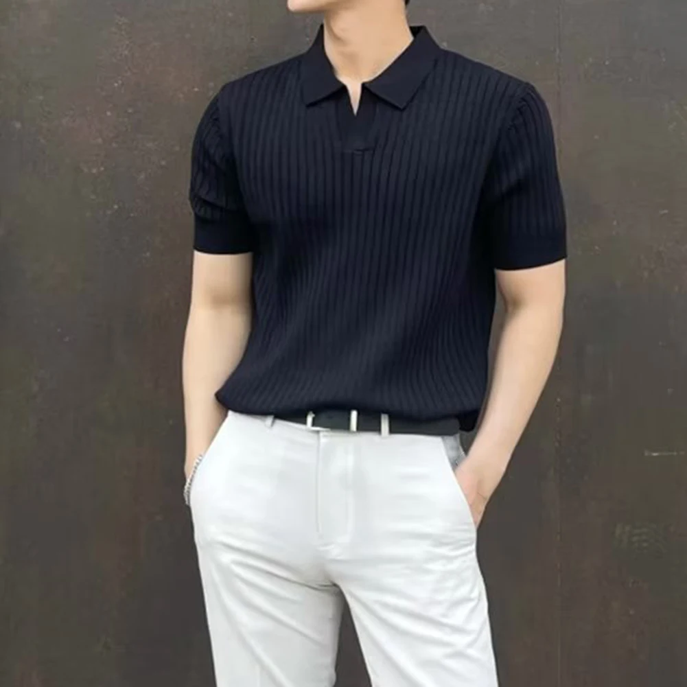

For Casual Outfits Trendy Lapel Simple Knitted Tops Perfect For Home Ideal For Commuting Casual Solid Color Pattern