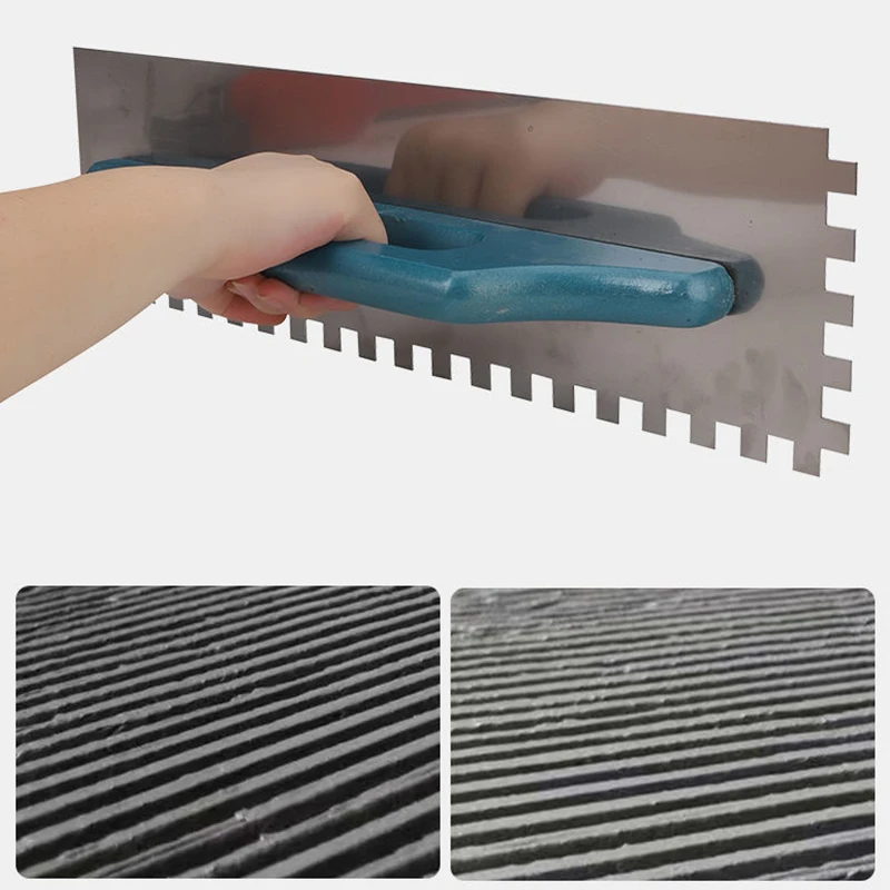 Imagem -03 - Wood Handle Serrated Tile Trowel Niveling Slot Bricklayer Tiling Tool Piso e Parede 48cm 10 mm 12 mm 15 mm