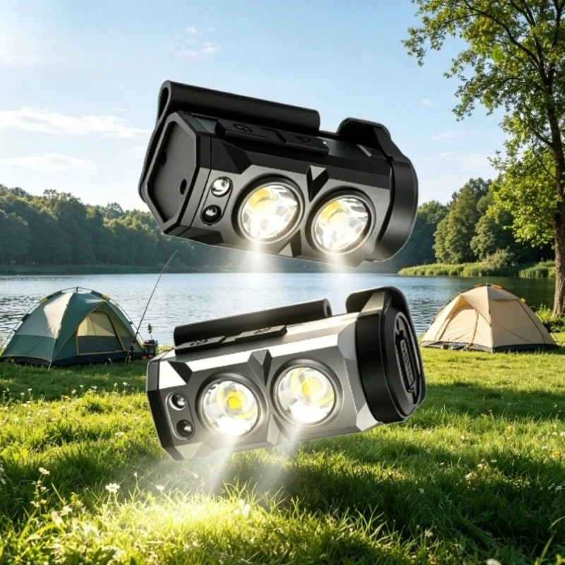 Warsun Rechargeable Induction LED Headlamp Head-mounted Rechargeable Head Flashlight Waterproof Headlight Tool for Night Fishing