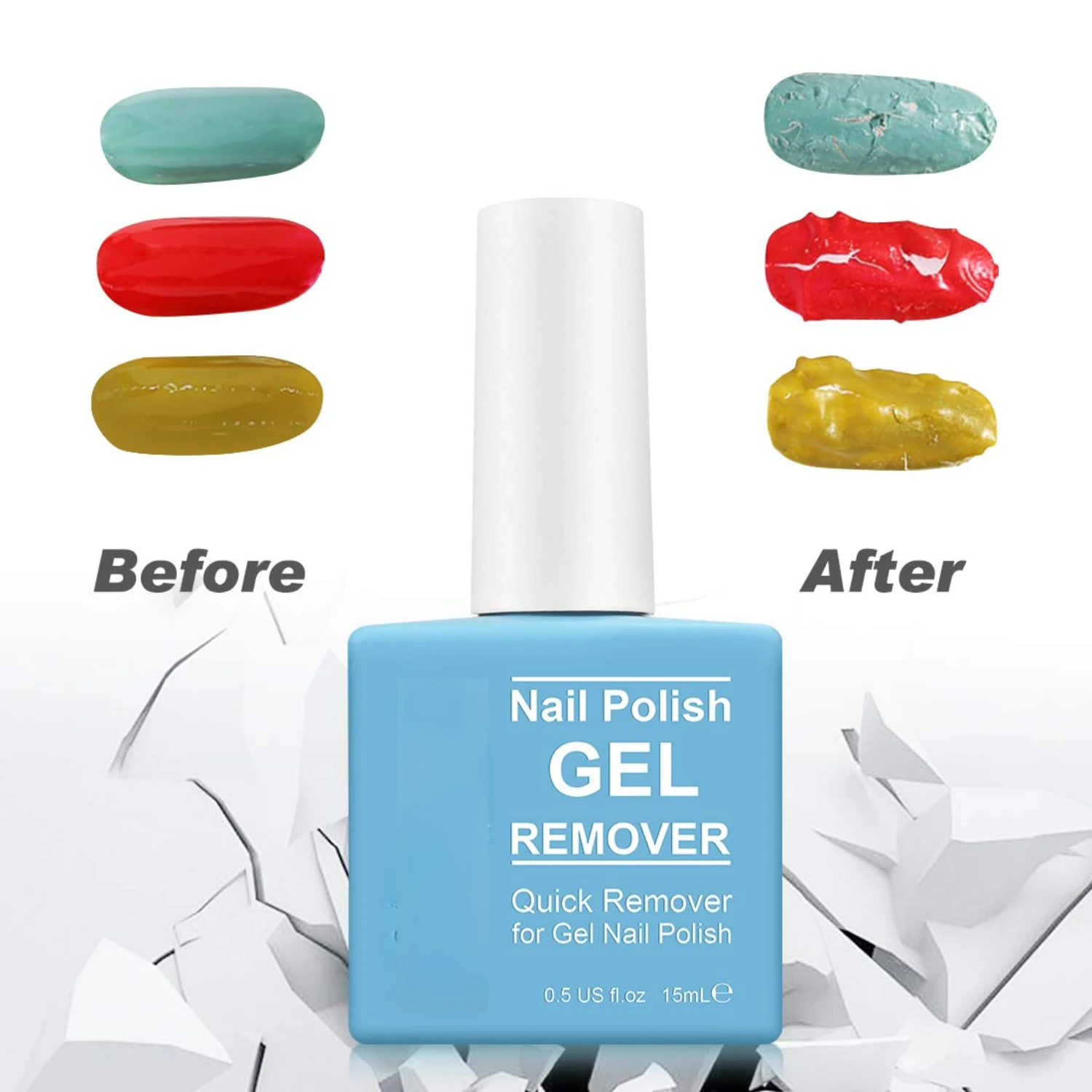 Removedor de esmalte em gel profissional sem esforço e eficiente – Fórmula rápida suprema para desempenho de grau profissional e sem complicações. Relia