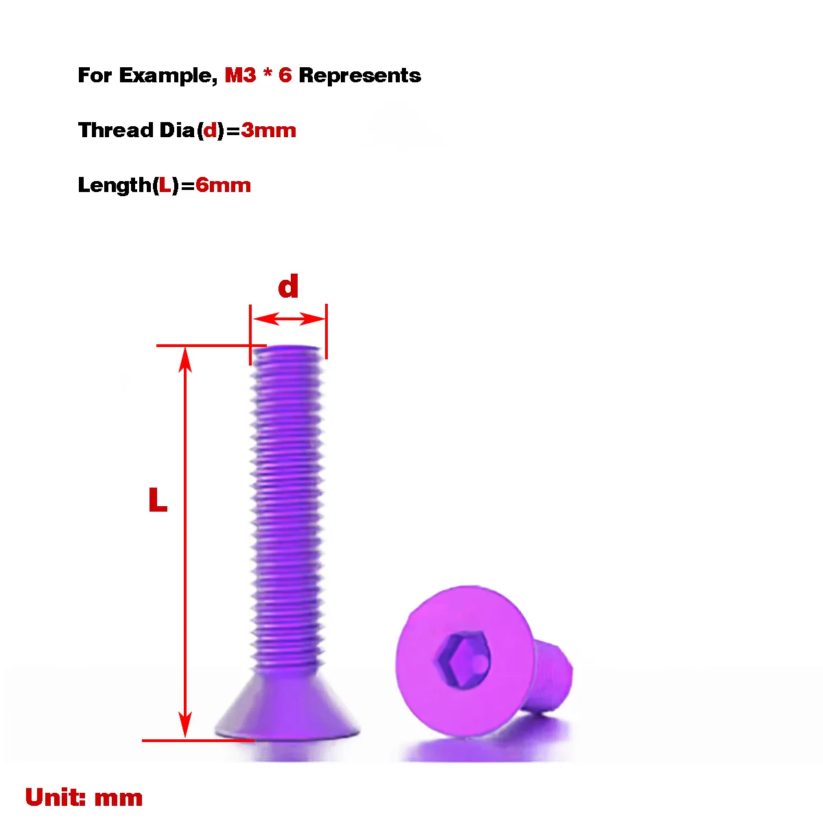 

Aluminum Alloy Colored Oxidation Flat Head Hexagonal Socket Screw M3M4M6