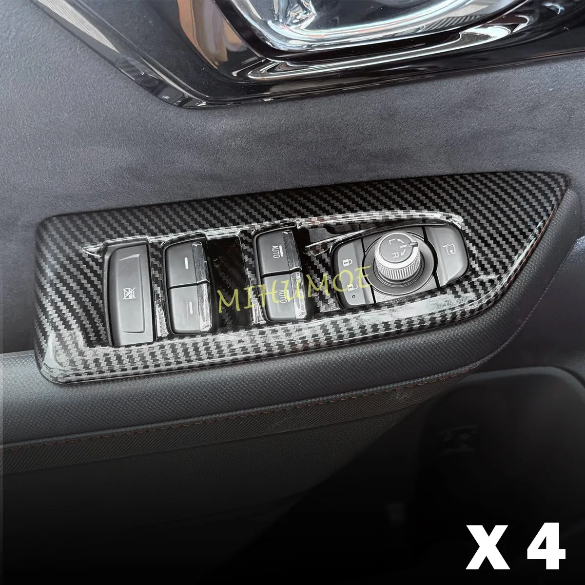 Carbon Fiber Interior Door Window Switch Control Panel Cover Trims For Subaru Forester 2025 2026