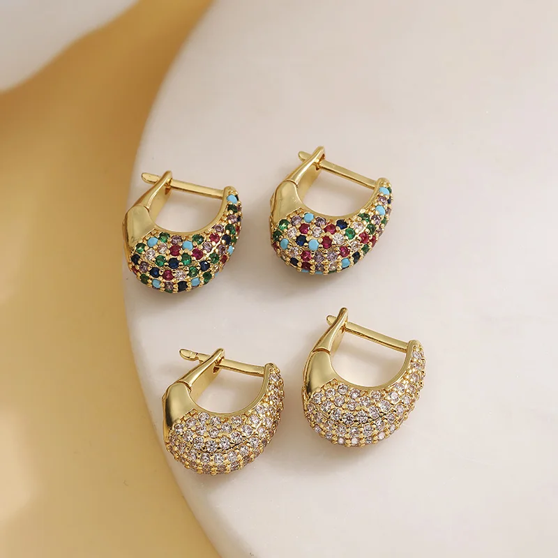 

HECHENG,16×14MM Europe And The United States Style Luxury Zirconia Earrings Ladies Party Gift Jewellery 1 Pair