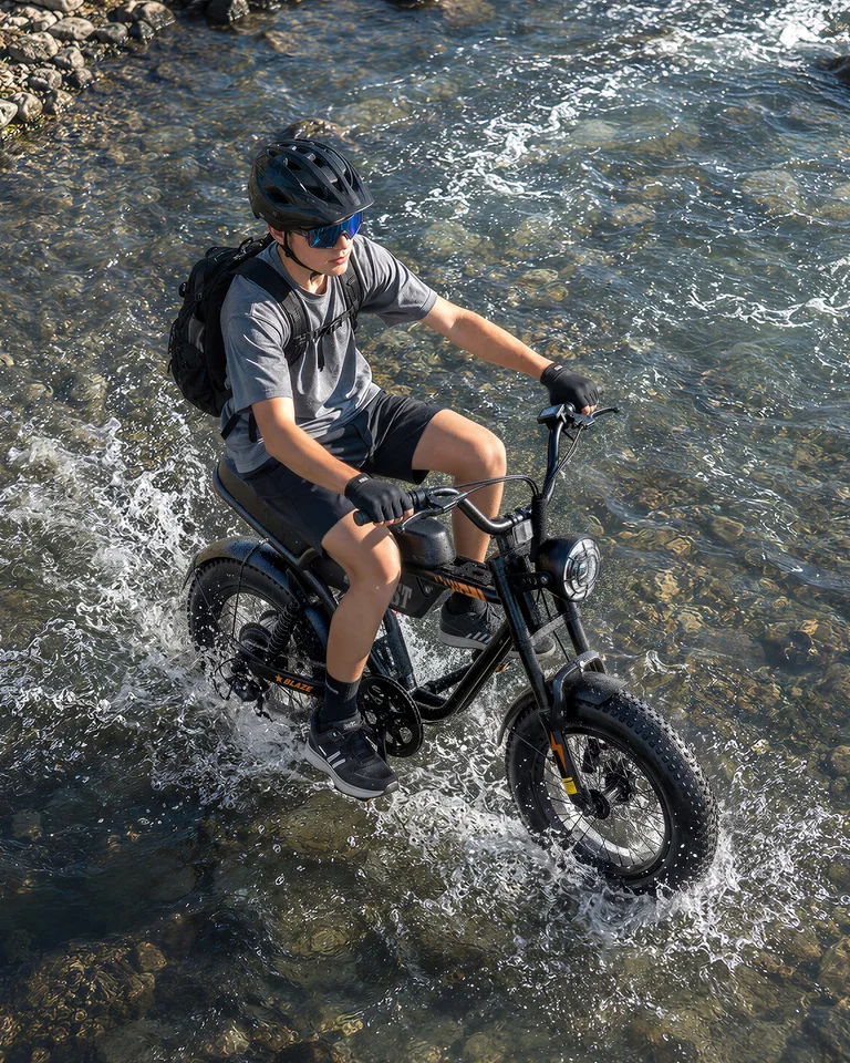 ActBest Blaze Electric Bike, 16" Fat Tires Electric Mountain Bike, 1500W Peak Motor 48V 13Ah, 25 MPH 55Mi Range Off-Road Ebike with Full Suspension, with Free Bike Lock image 14