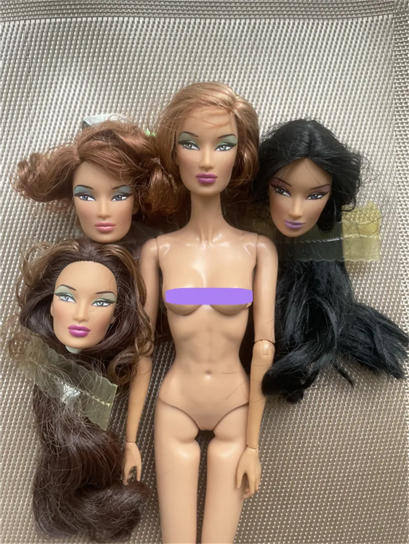 FR Doll Heads Beige Brown Black Skin Rare Collection Doll Parts 12Joints Movable Super Model Doll Body Poppy Parker Toy Figure