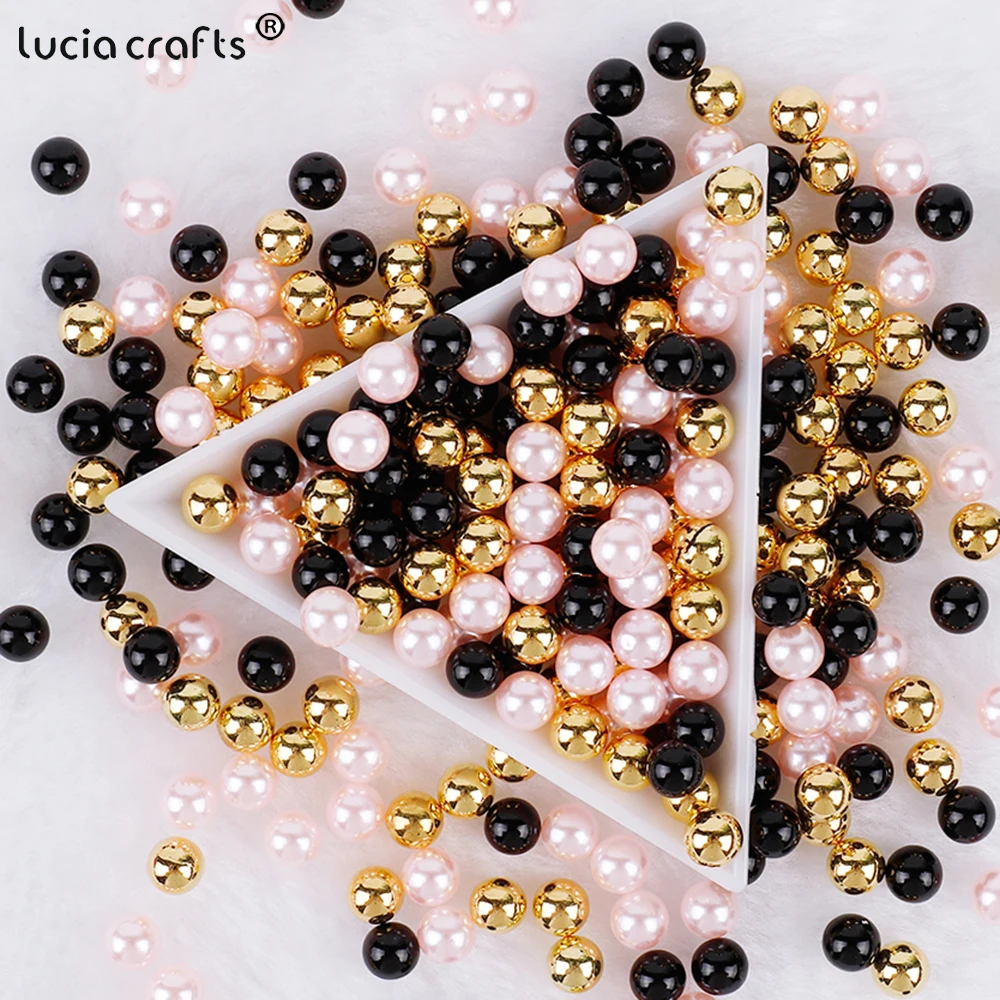 3/4/5/6/8/10mm decorazione natalizia Mix Color No Hole ABS Pearl Bead Makeup Box Filling Bead per la creazione di gioielli fai da te V0824