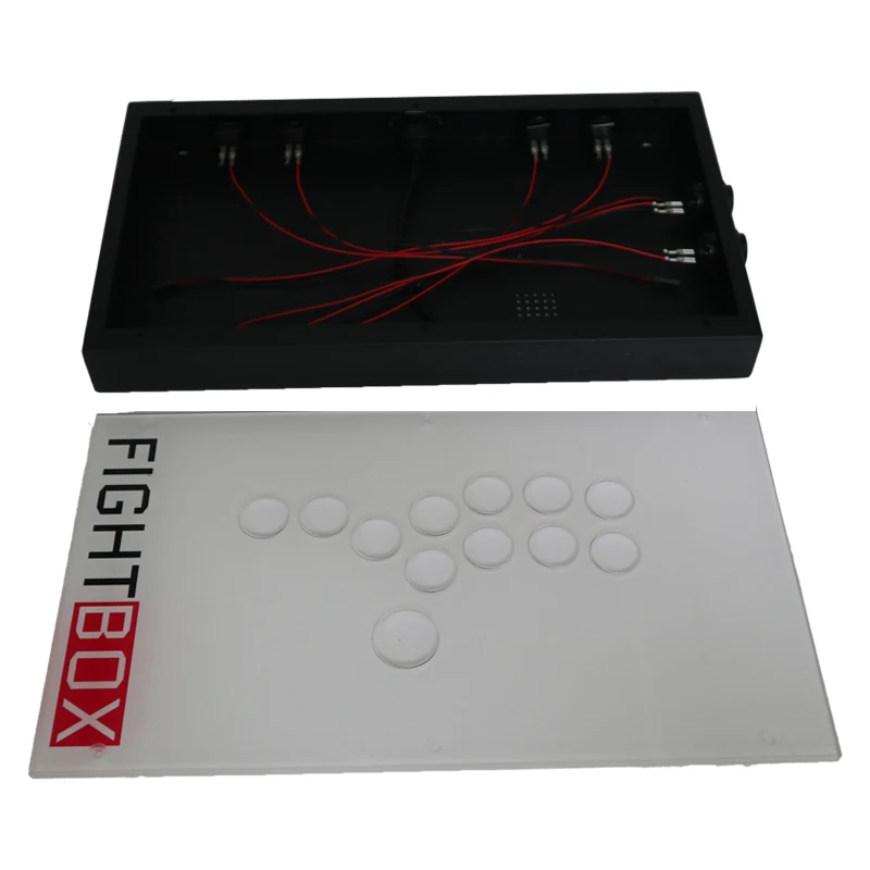 FightBox Custom Box and Panel F/M Series Hitbox Style Arcade Game Controller Box, with Cable and Support for Custom Art Patterns