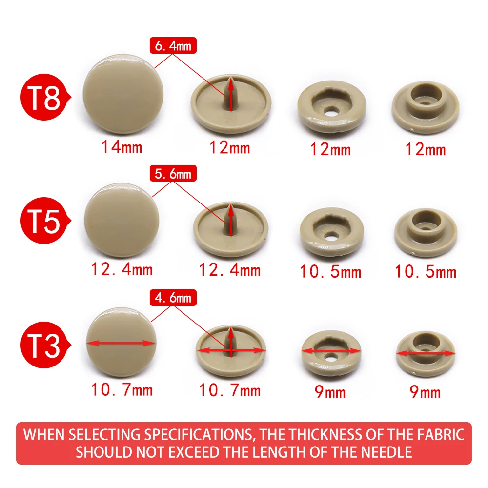 KAM T3 T5 10/20Sets Plastic Snaps Button Fasteners Bag Folder Dark Buckle Button Resin Garment Accessories For Baby Clothes DIY