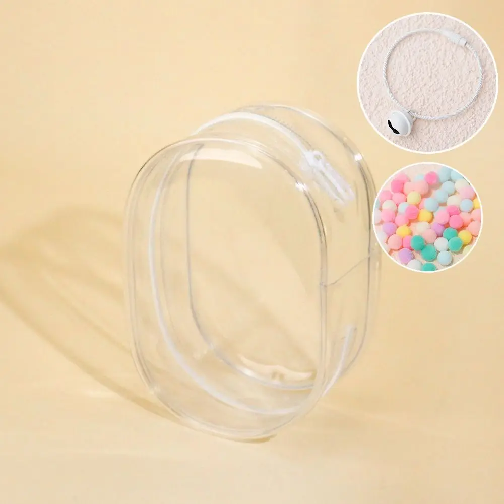 With Bell Keychain Clear Outdoor Doll Bag Hairball Transparent Doll Storage Pouch Display PVC Outdoor Doll Display Bag