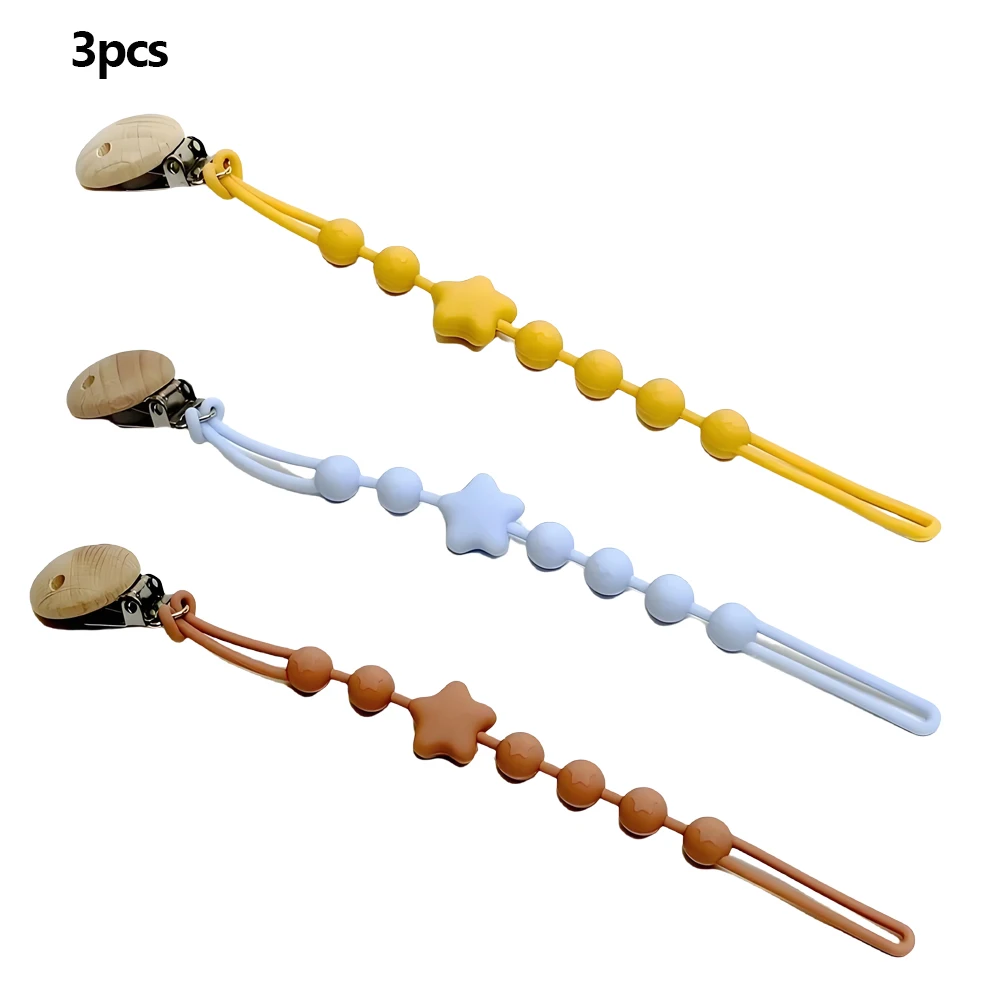 

1/2/3/9pcs Baby One Pacifier Chain Baby Pacifier Lanyard Food Grade Silicone Teething Teether Anti Lost Pacifier Anti Drop Chain