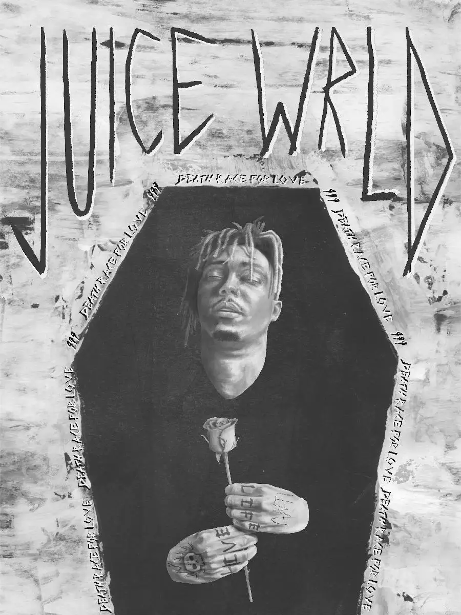 Juice WRLD Hip Hop Canvas Poster - Aesthetic Album Cover Art for Room & Bar Wall Decor, Perfect Music Enthusiast Gift