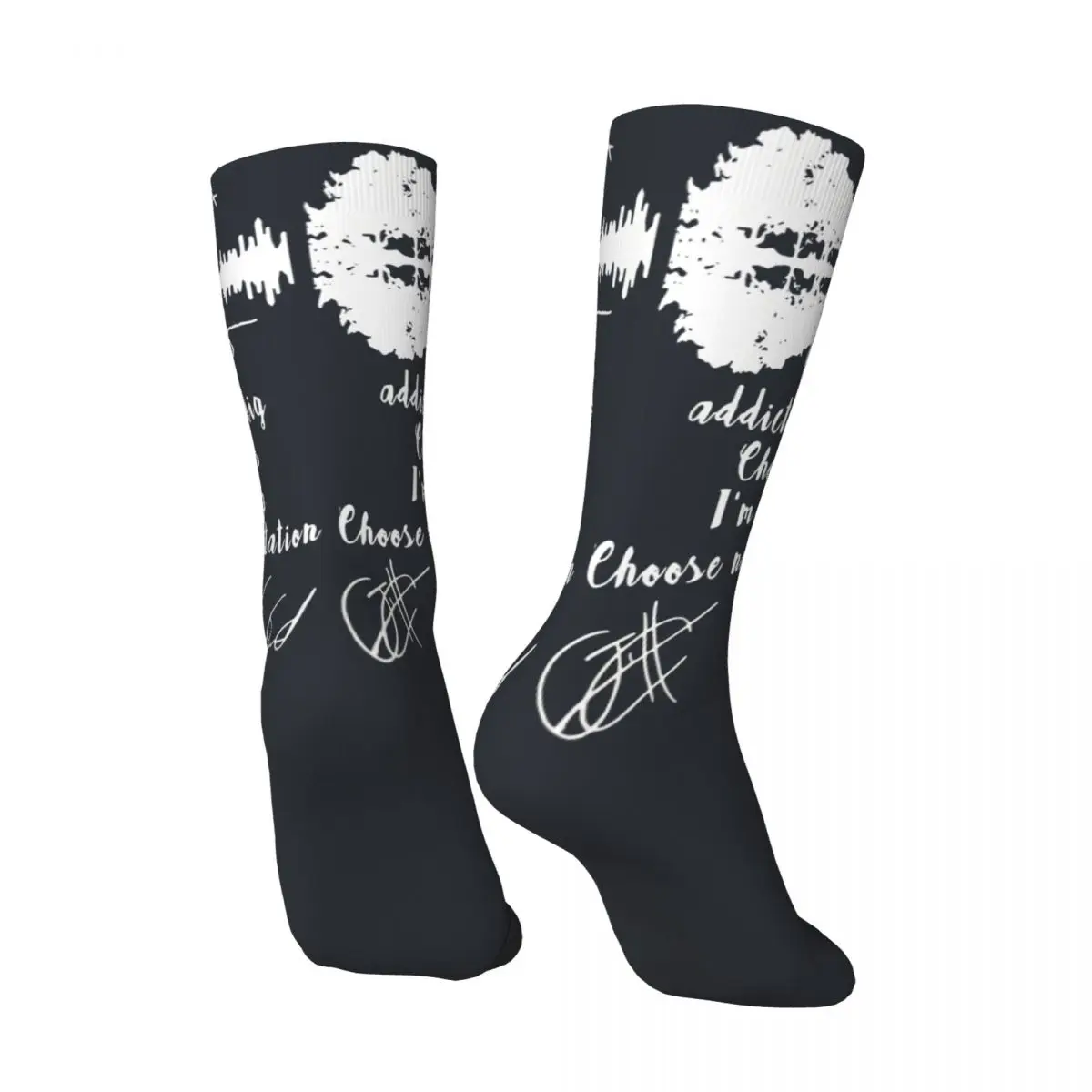 Calcetines de compresión Vintage RHCP no puede dejar de ser adicto a los Shindig Chop para hombre, Unisex, RHCP Harajuku, estampado sin costuras, novedad