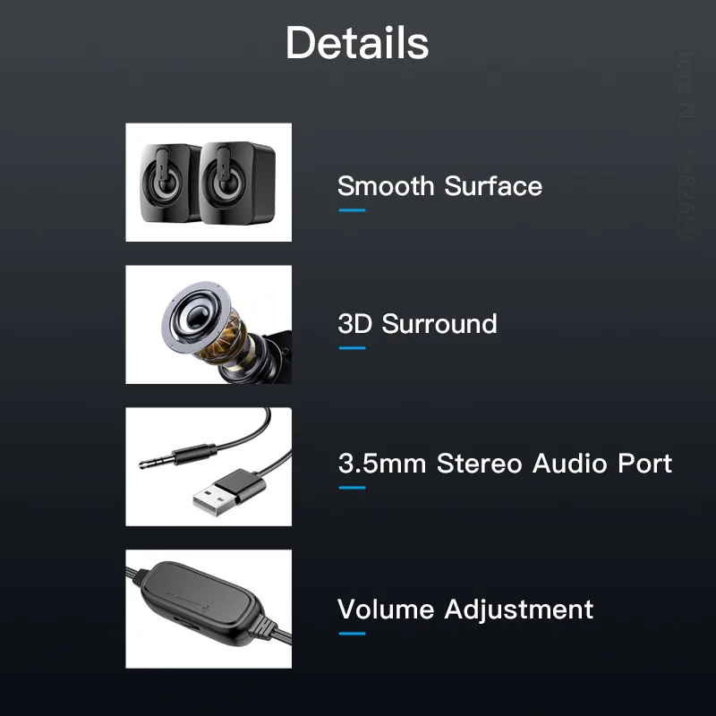 Stereo USB Wireless Bluetooth Lautsprecher Für Desktop-Computer Laptop PC Hause Musical Musik Sound Box Bluetooth Altavoces Blootooth – Detail 11