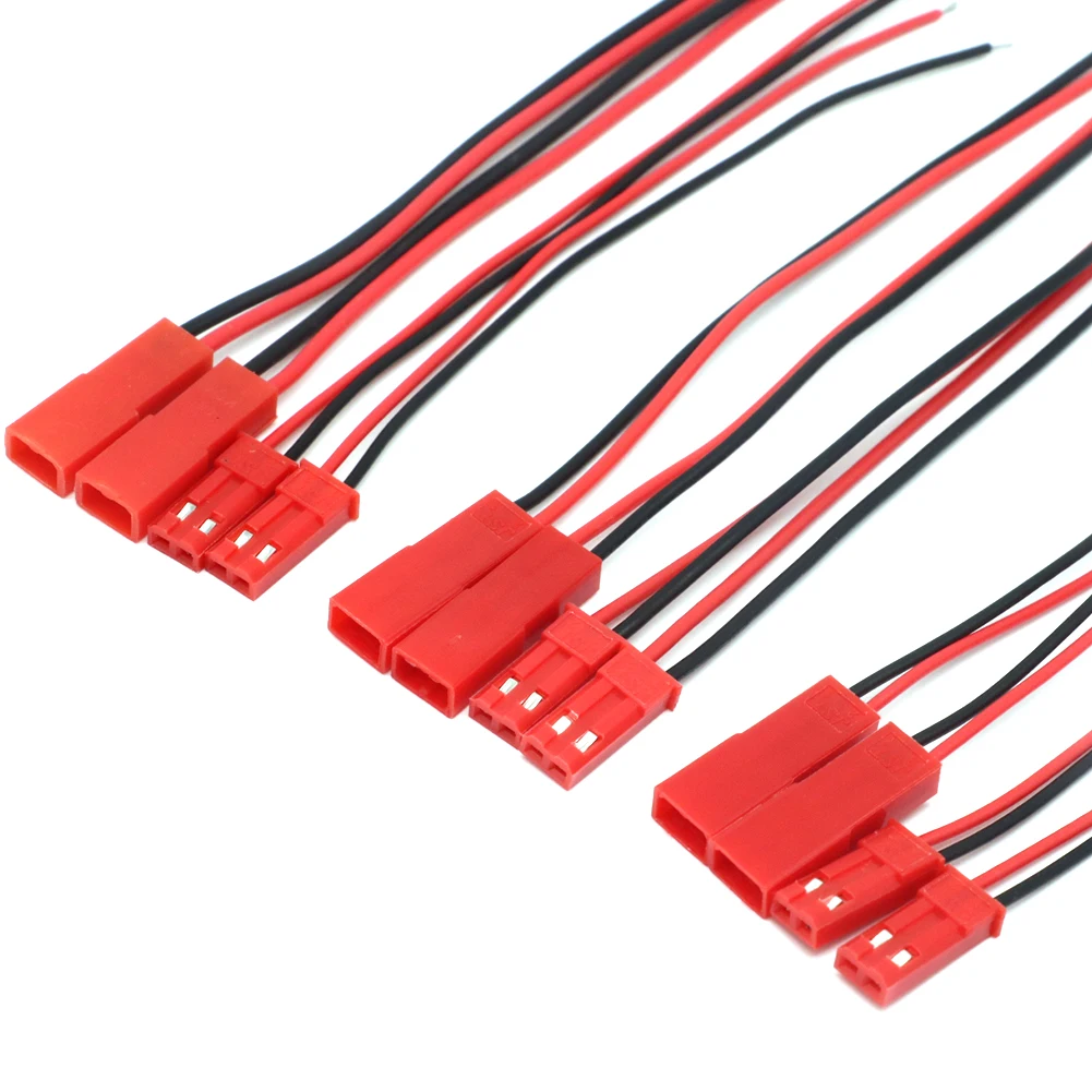 Conector JST macho e fêmea Plug para RC Lipo bateria, carro, barco, drone, avião, 100mm, 150mm, 200mm, 10 pares, 20pcs