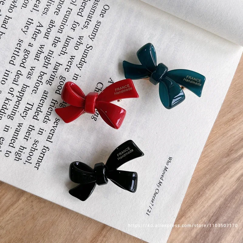 Small Mermaid Bow Strap Broken Hair Clip~Korean FRANCE Gold Label Duck billed Clip with Side Clip and Bang Clip