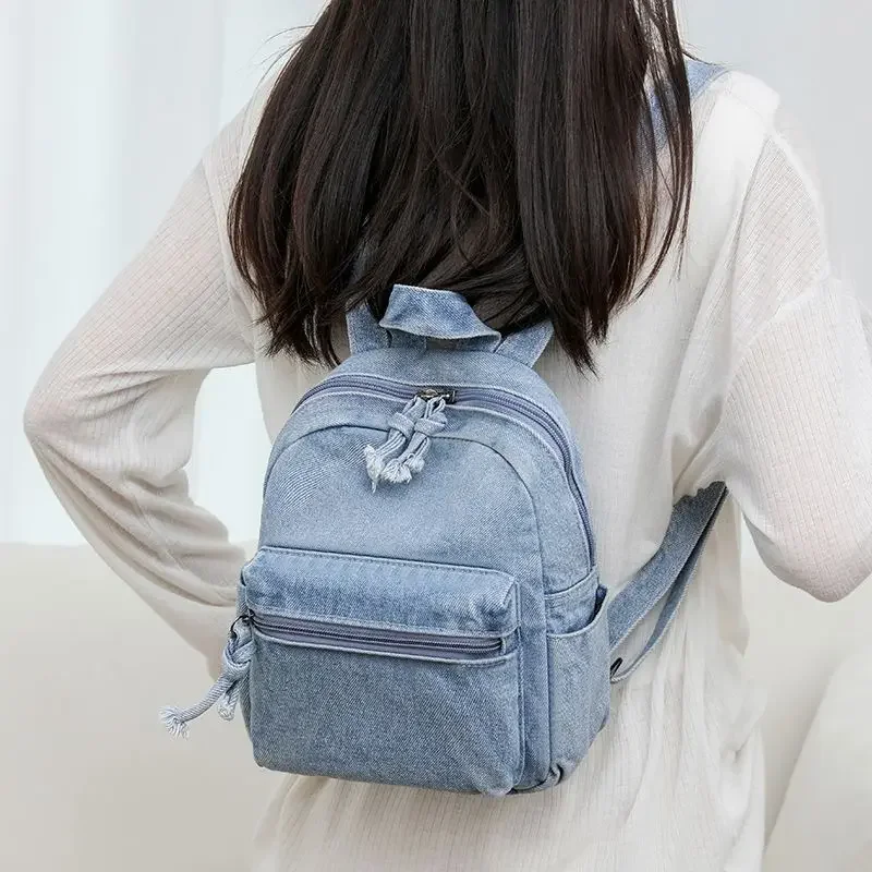 Denim Literature and Art Mini - Satchel Female Small and Exquisite Fallow Backpack Go Shopping Backpack New Style