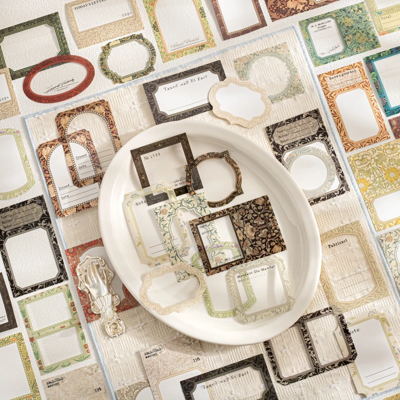 Aesthetic Floral Frame Sticker for Photo Journaling Decoration DIY Scrapbooking Material Crafts Supplies PET Stationery Stickers