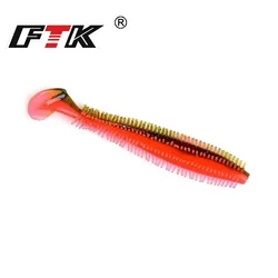 FTK 4-5PCS Soft Fishing Lure T Tail 90mm 120mm Silicone Baits Worm Spiky Shad Soft Lure Fishing Accessories Wobbler