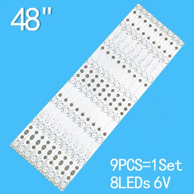 Kit 9pcs LED Strip For TCL L48F3390A L48F3320-3D LED48C910DJ L48F3310-3D LVF480SDAL 4C-LB4808-YH1 48D3506V2W8C1B53417M