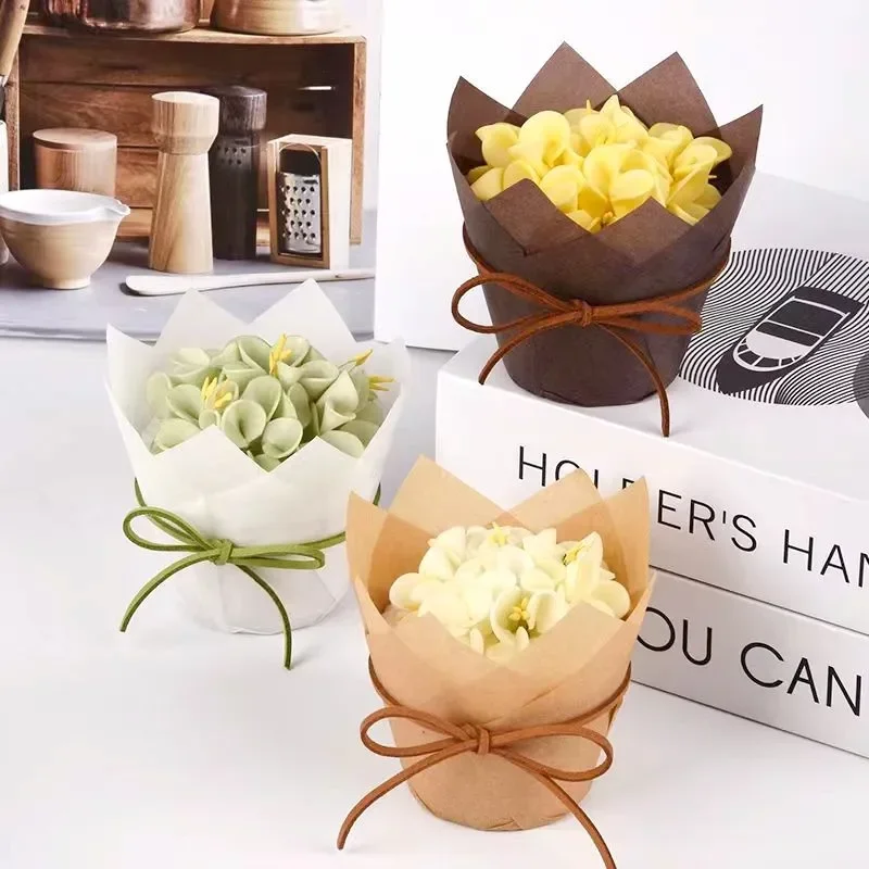 50pcs Tulip Muffin Cupcake Paper Cups Oilproof Cupcakes Liner Baking Muffin Box Cup Cake Decorating Tools Muffin Wrap Cases