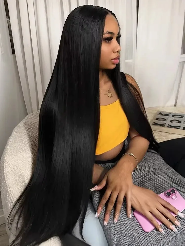 

180 200 Density Transparent HD Human Hair Wig 30 40 Inch Bone Straight 13x4 Lace Front 13x6 Brazilian Lace Frontal Wigs