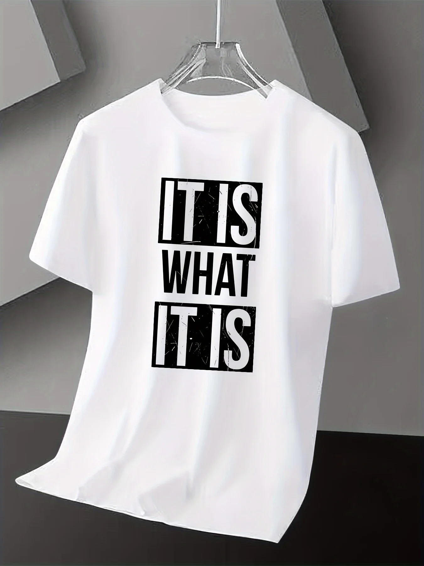 

Men's t-shirts Men's clothing Sports Summer 100% cotton It Is What Printing Short sleeve tee Basic Couple