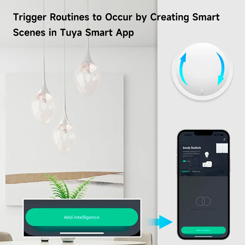 Tuya Knopfsc halter drahtlos für Licht Vorhang Lüfter Tuya Smart Knob ZigBee Tuya Licht Dimm schalter Smart Home App Steuerung