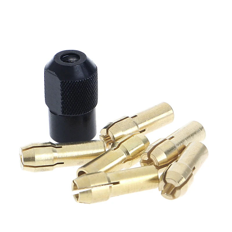 7pcs/lot dremel Brass Collet 1.0/1.6/2.0/2.4/3.0/3.2 +dremel check M8*0.75 Fits Dremel Rotary Tools dremel accessories A25