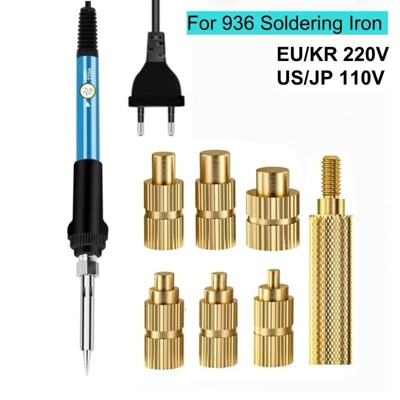 Heat Embedded Nuts Adaptors M2 M2.5 M3 M4 M5 M6 Head Insertion Tips Kit For 936 Soldering Iron Pen
