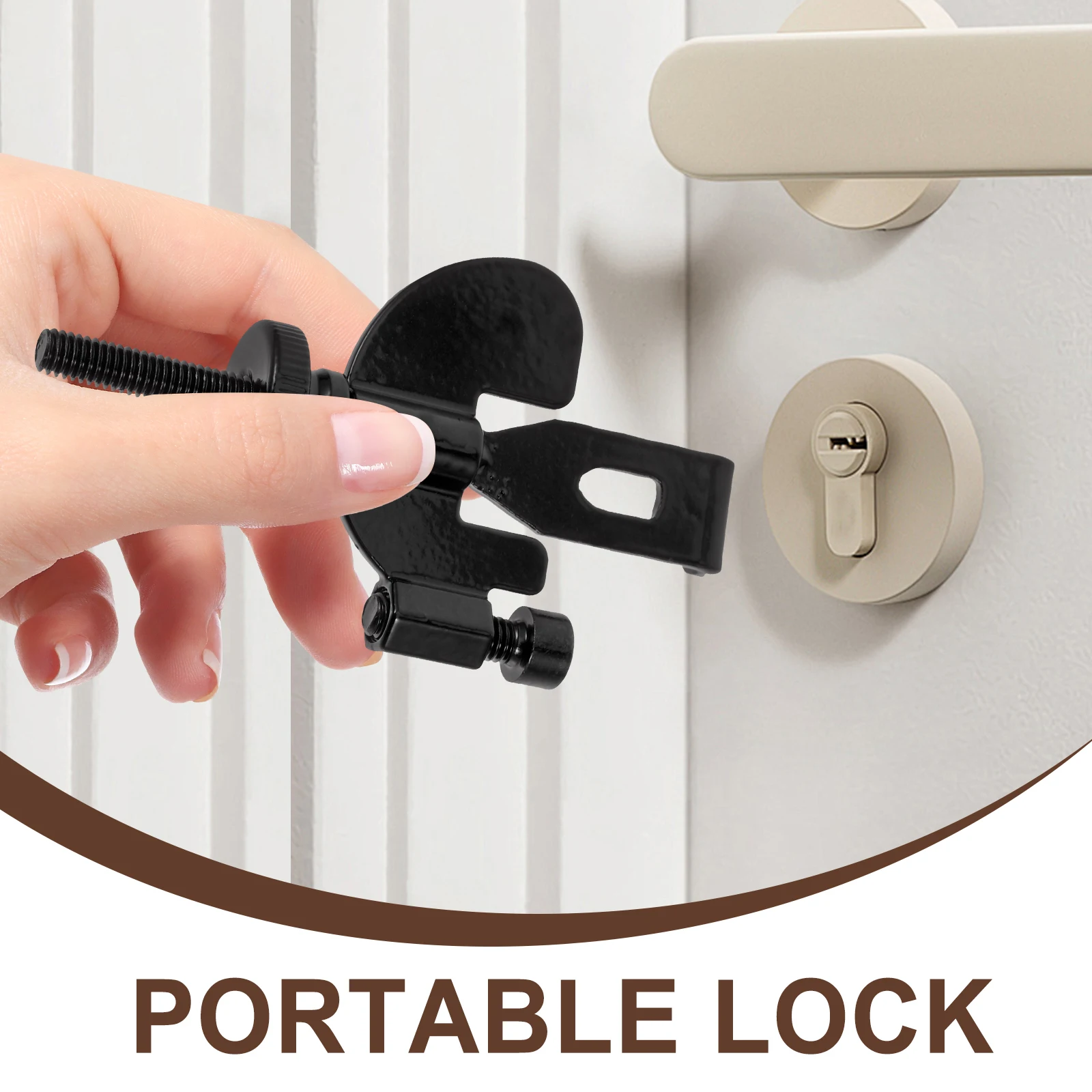 

Portable Safety Black Door Door Safety Lock Stopper for Women Travel Hotel Bedroom Security Childproof Hardware