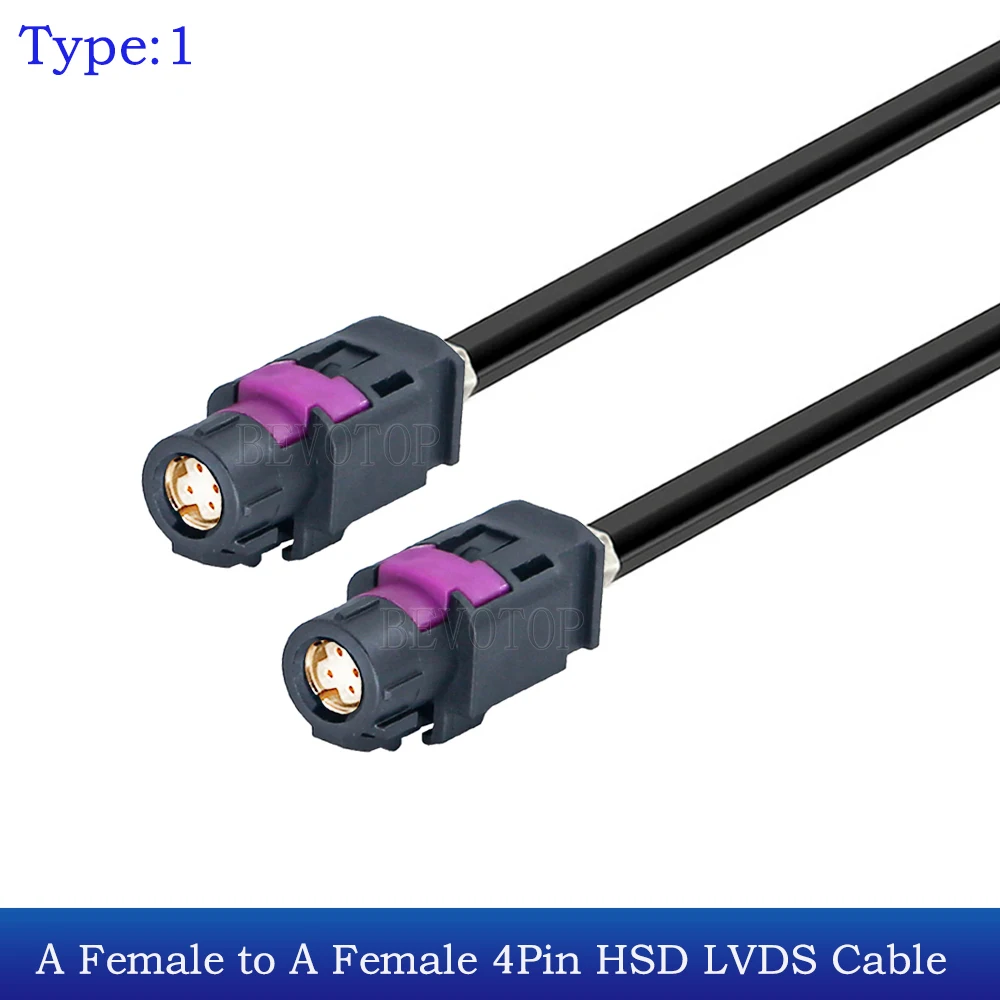 New 4Pin HSD Code A/B/C/D/E/F/G/H/K/Z Female to Female Jack Connector 4-Cores HSD LVDS Cable Harness for Benz BMW Audi Tesla VW