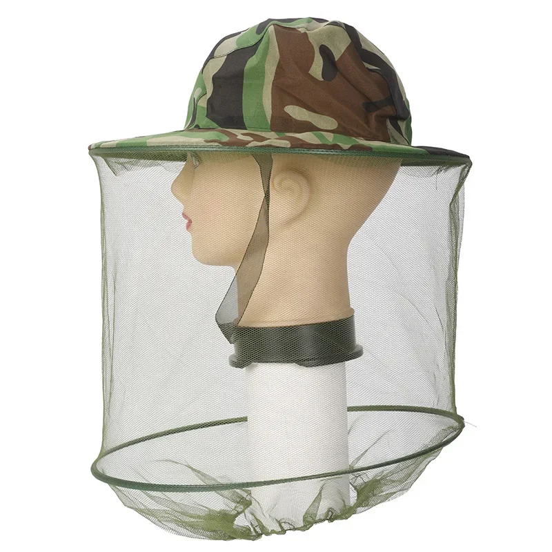 Gorra de pesca de malla para hombre y mujer, gorro de camuflaje con mosquitera, antisol, UV, sombrilla para exteriores, cubiertas para la cabeza del cuello