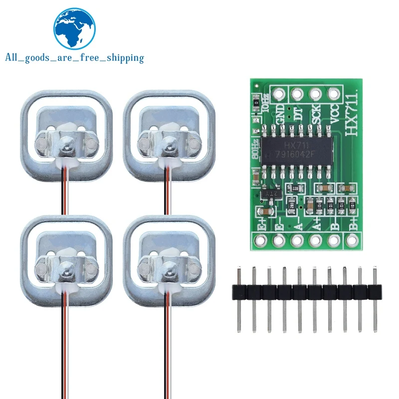 TZT Human Scale Load Cell Weight Sensors + HX711 AD Module Weight Sensor Electronic Scale Weighing Pressure Sensor DIY Kit image 4