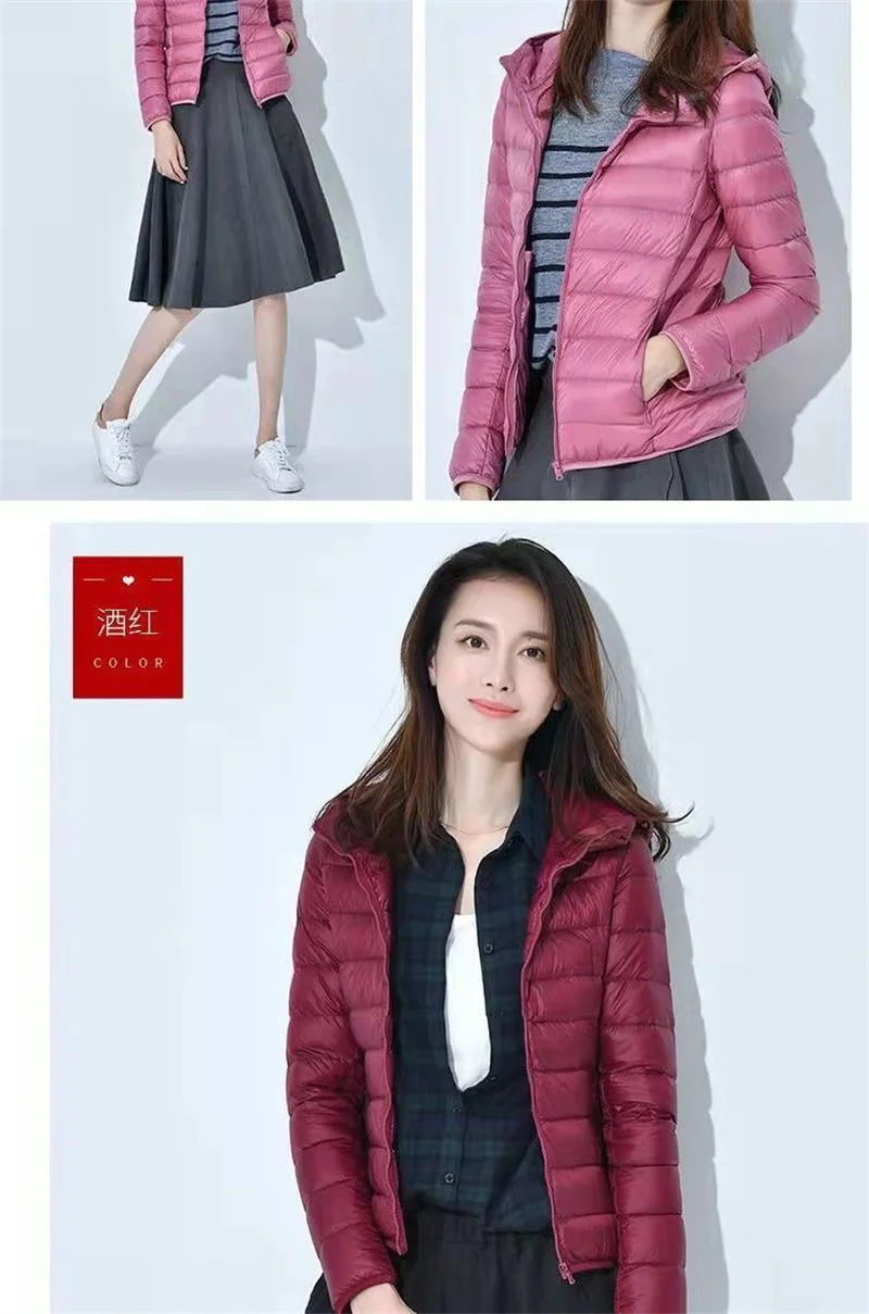 Duck Down Jacket Women Ultra Light Down Jacket All Season Feather Jacket Lady Overcoat Windbreaker Coats Female Portable Outwear