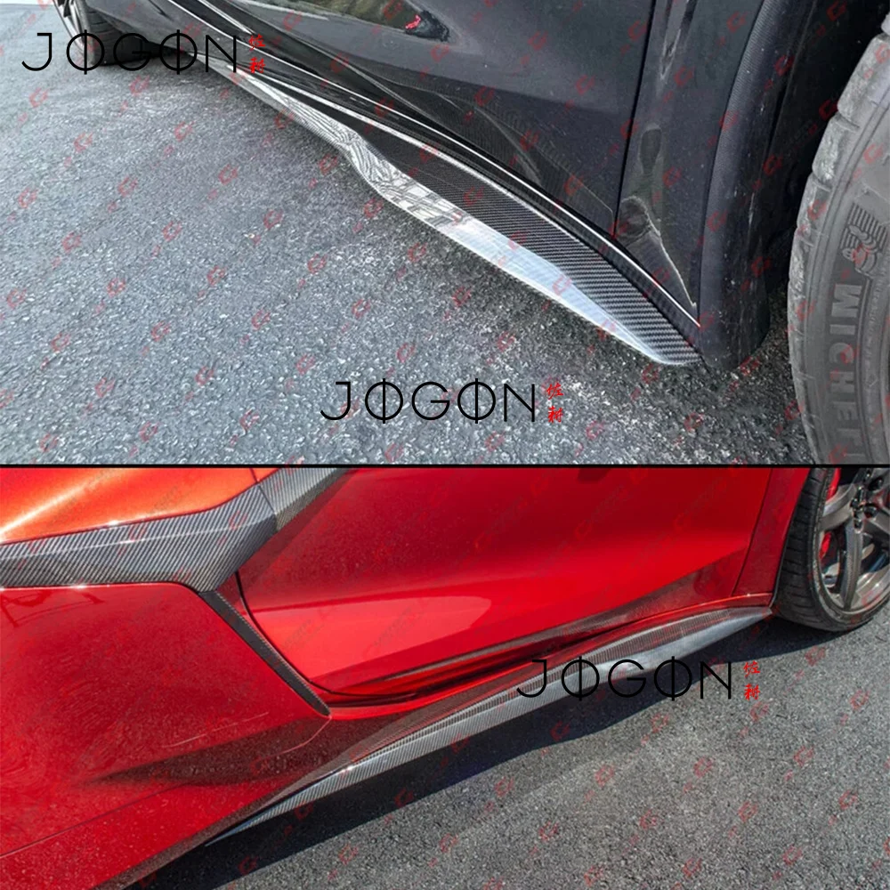 Replacement Real Carbon Fiber Car Side Skirt Splitter For Corvette C8 Z06 Z07 Coupe Z06 Convertible HTC ZR1 2023 -2025 JOGON