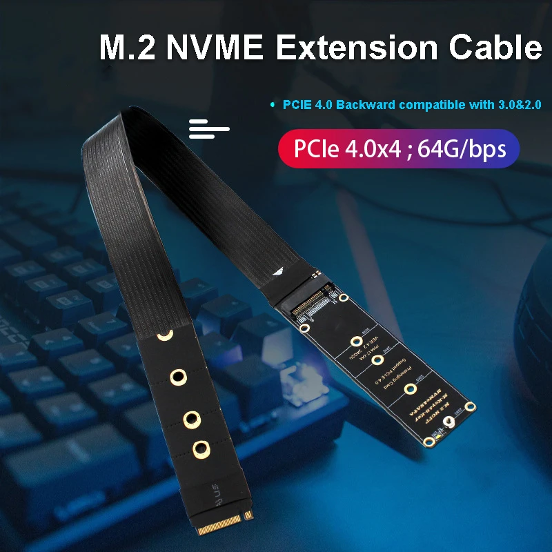 【セール中】NGFF M.2 M-KEY NVME PCIE 延長ケーブルとライザーカード PCI-Express 4/3.0 x4 M キーエクステンダー M.2 2230 2242 2260 2280 SSD 用