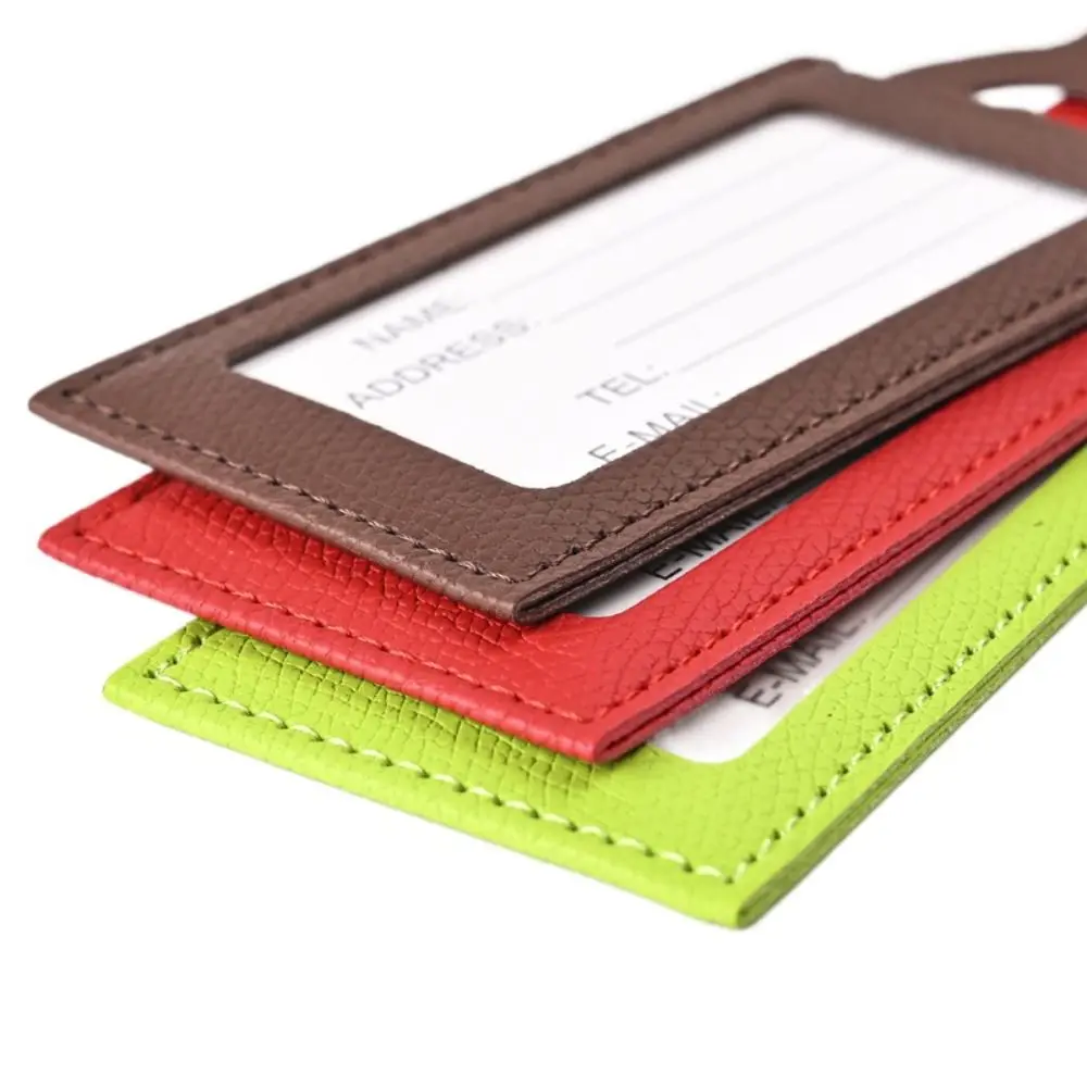 PU Leather Luggage Tag Boarding Pass Information Card Baggage Name Tag Backpack Tag Aircraft Consignment Card Tag