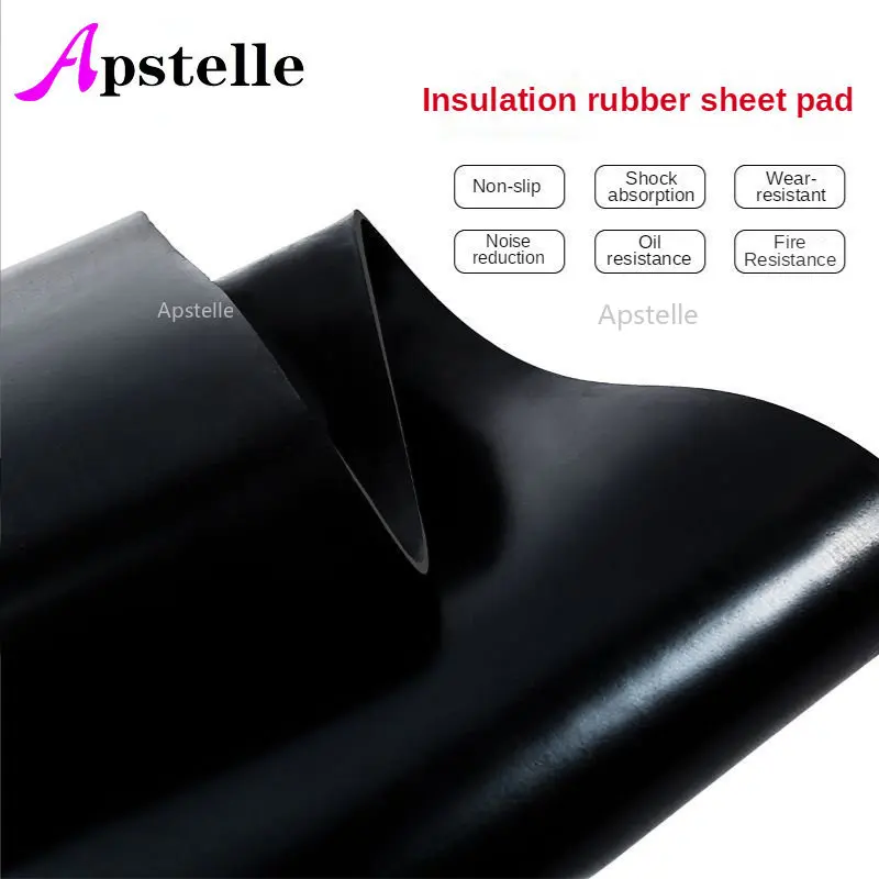 APSTELLE 1/2/3/4/5/6/8mm Width Length 500mm Rubber Plate Is Wear-resistant and Oil-resistant Black High-voltage Insulating