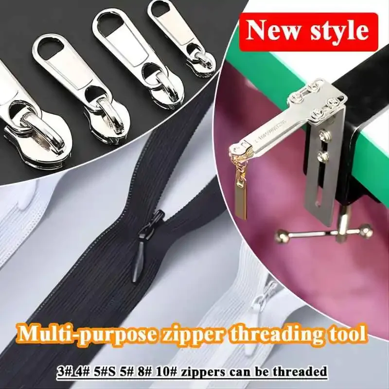 Quick Zipper Jig Sliders Double-end Zipper Head Assist Jig Sewing Zipper Installation Tool Tools for zipper threading