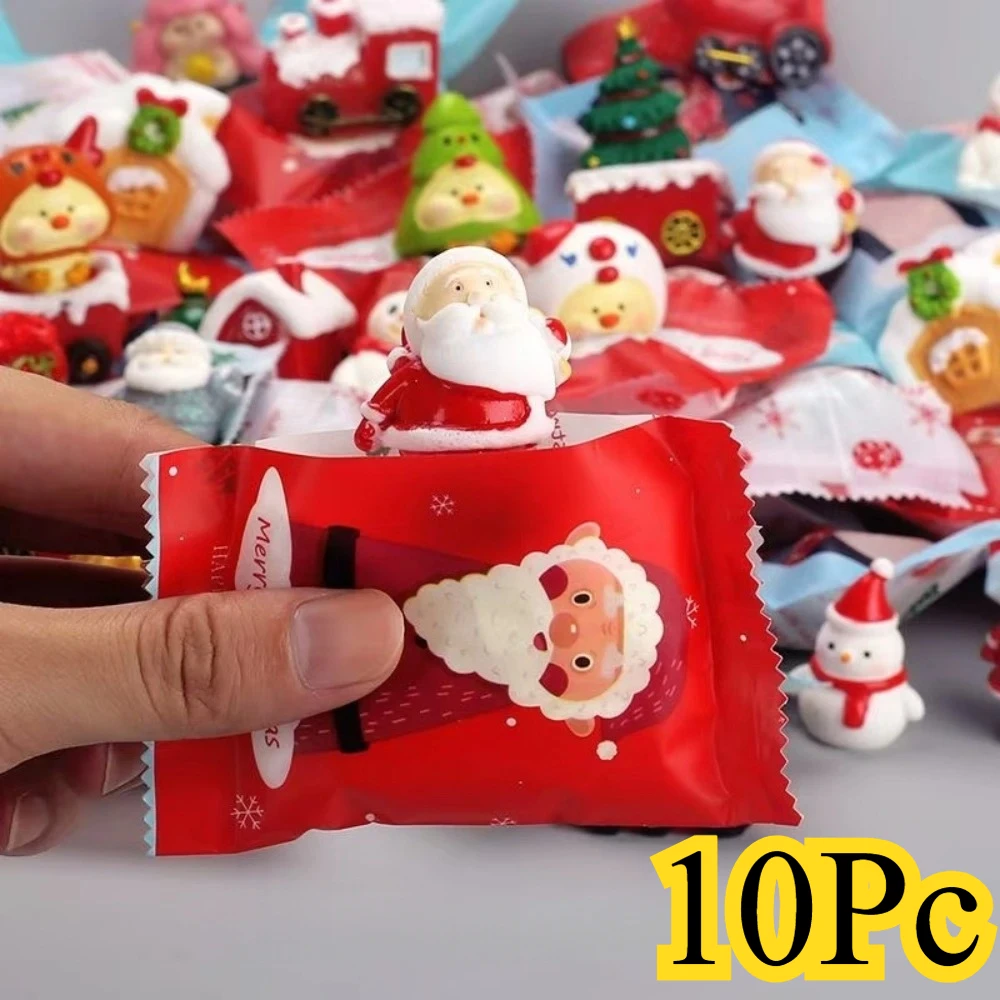 5/10/20 Uds. Bolsa de Navidad de dibujos animados adornos de muñecas, juguetes de fiesta de Carnaval de Año Nuevo de Navidad caja ciega sorpresa juego de dibujo de premio de regalo