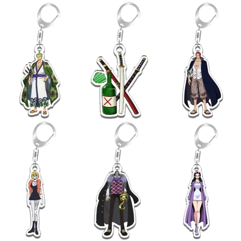 Keychain for ONE PIECE Luffy Sanji Zoro Nami Chopper Anime Game Fans Gifts Recycled Acrylic Backpack Pendant Decoration Rare Toy