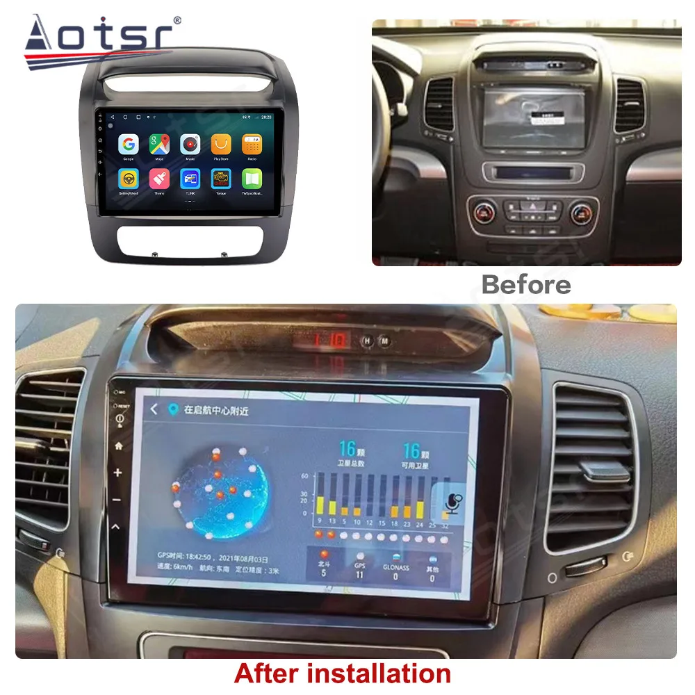 Android 12 Radio Automotive Multimedia For Kia Sorento 2013-2015 GPS Navi Player Stereo Receiver Head Unit