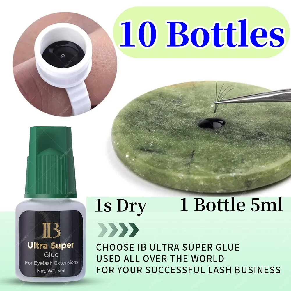 

5ml 10 Bottles IBeauty Ultra Super Eyelash Glue 1Second IB Lash Adhesive Korea Eyelash Extension Glue Makeup Tools Whosales