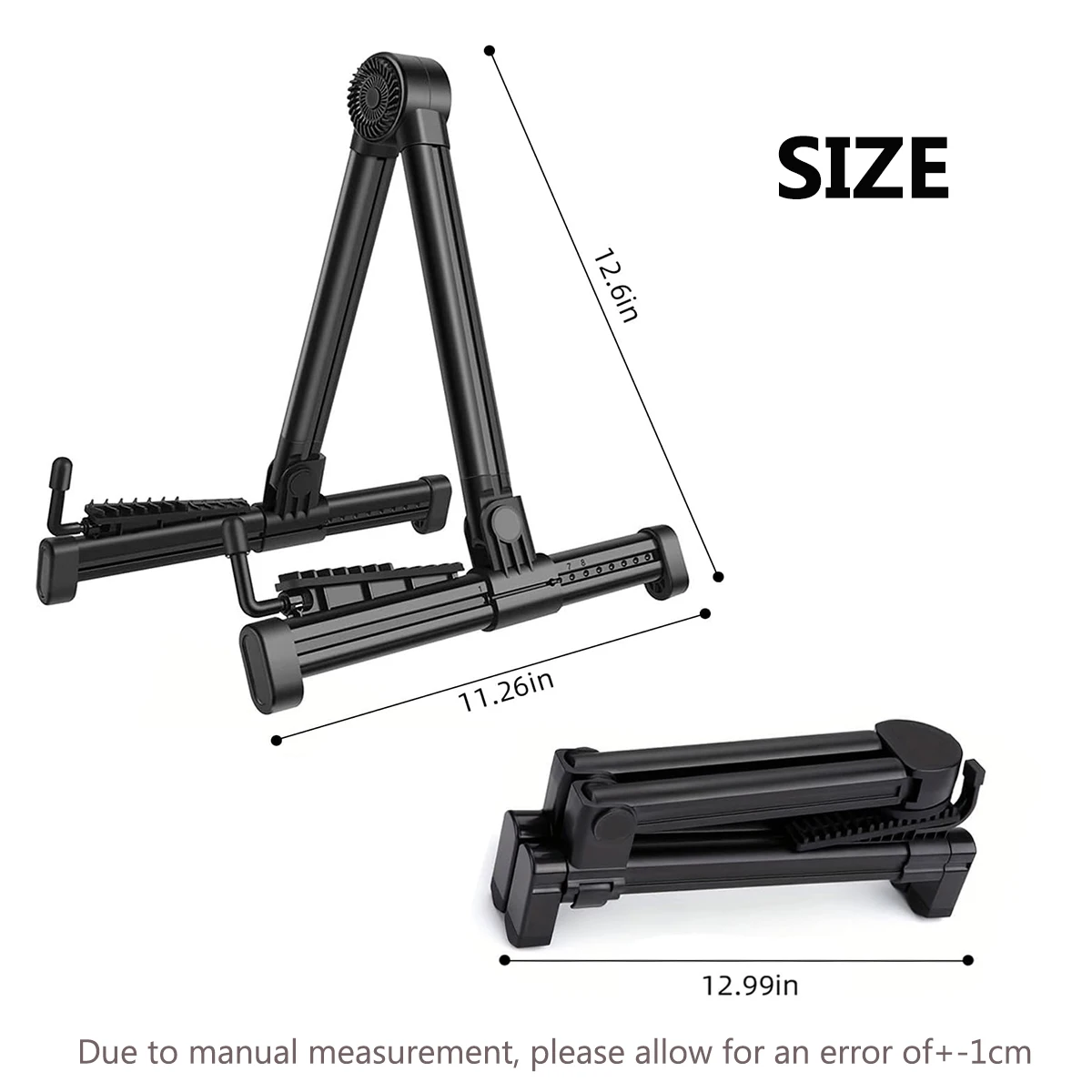 Miwayer Portable A-Style Guitar Stand –  Foldable, Adjustable 12cm Width, Supports Heavy Instruments, for Guitar/Ukulele/Violin/