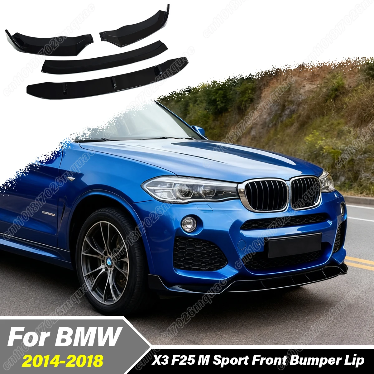 

For BMW X3 F25 X4 F26 M40i 30d 28i 35i 2014 2015 2016 2017 2018 M Sport Automobile Front Bumper Spoiler Lip Decoration Body Kit