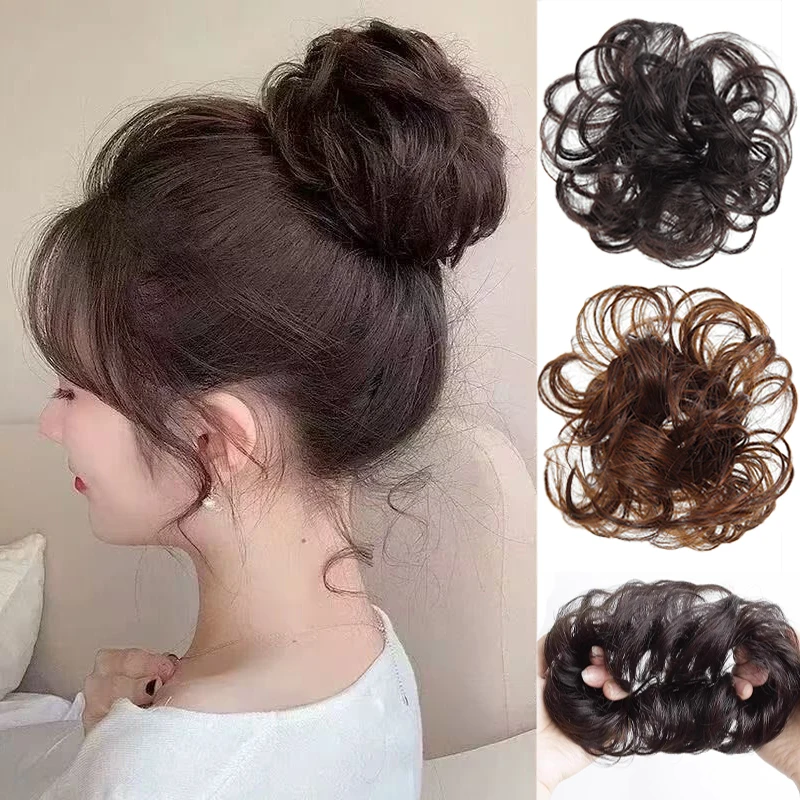 

Парик в стиле фрикаделек с пушистым волос с высокой короной и натуральным бутоном цветка, закрывающийся парик с головным убором с лентой для волос.
