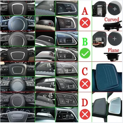 Imagen 2 del producto Pegatinas de extensión de paleta de cambio DSG para volante de coche, para Audi TT MK2 8J A5 S5 A4 B8 A3 S3 8P Q5 8R Q7 A6 C6 R8 Sline 2005-2011