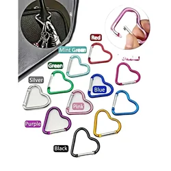 5PCS Heart Shaped Metal Carabiner Keychain Carabiner Outdoor Climbing Camping Key Ring Multi Travel Kit Hook Hanging Keyring